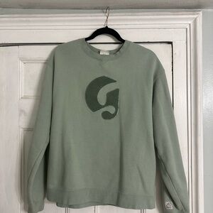 glossier boston limited edition sage green crewneck sweatshirt